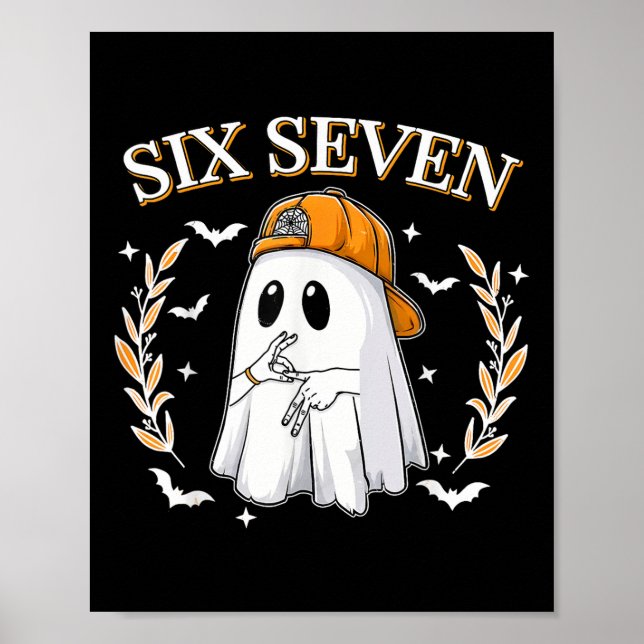 Six Seven 67 Meme Rolig Spöke Halloween 6 7 Par Poster (Framsidan)