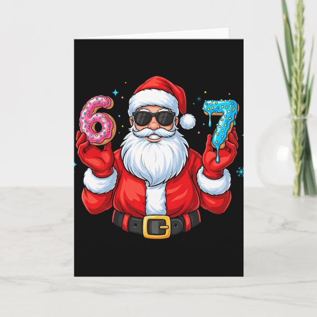 Six Seven 67 Meme Santa 67 Glass Isglass Drip Jul Kort (Framsida)