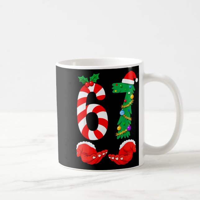 Six Seven 67 Meme Santa Christmas Holiday Funny  Kaffemugg (Höger)