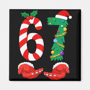 Six Seven 67 Meme Santa jul jul firande rolig Magnet