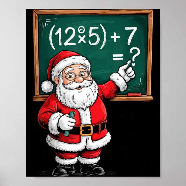 Six Seven 67 Meme Santa Math Teacher Christmas Men Poster (Framsidan)