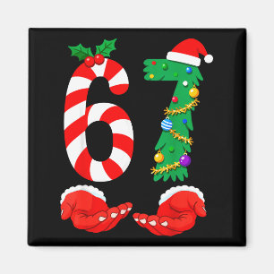Six Seven 67 Meme Tomte Jul Semester Rolig Magnet