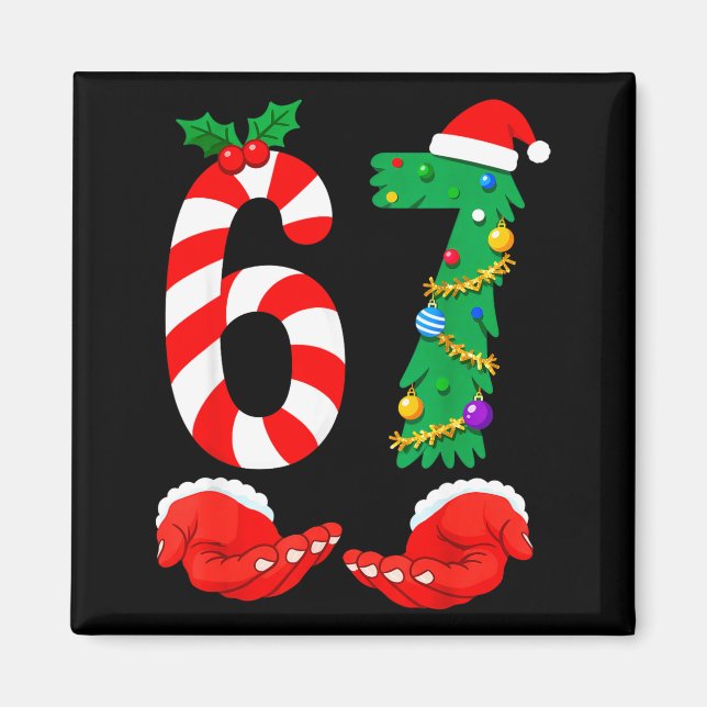 Six Seven 67 Meme Tomte Jul Semester Rolig  Magnet (Framsidan)