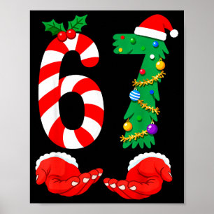 Six Seven 67 Meme Tomte Jul Semester Rolig Poster