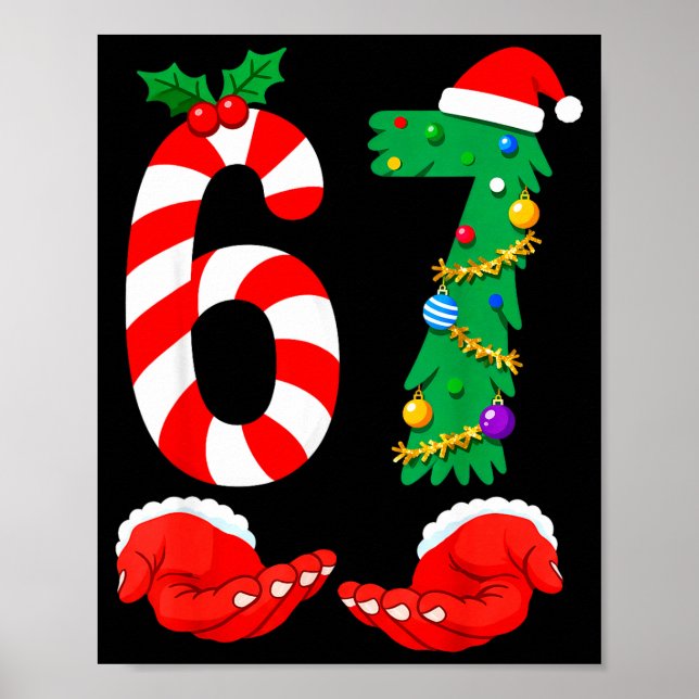 Six Seven 67 Meme Tomte Jul Semester Rolig  Poster (Framsidan)