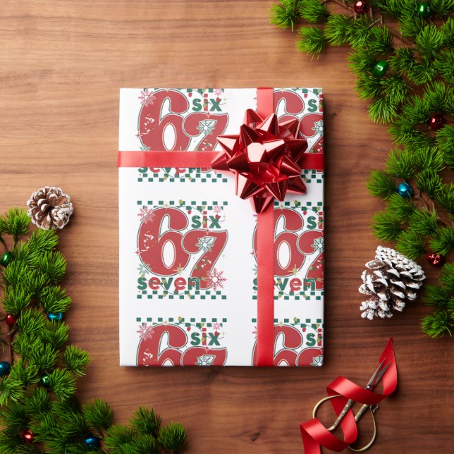 Six Seven 67 Meme Xmas Christmas Wrapping Paper Presentpapper (Julgåva)