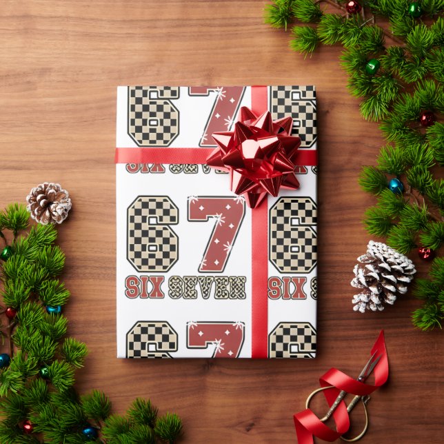Six Seven 67 Meme Xmas Christmas Wrapping Paper Presentpapper (Julgåva)