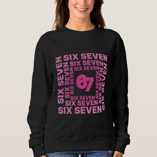 Six Seven 67 Pink Graphic  T Shirt (Framsida)
