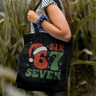 Six Seven 67 Rolig Tomtehatt Jul Xmas Meme Tygkasse