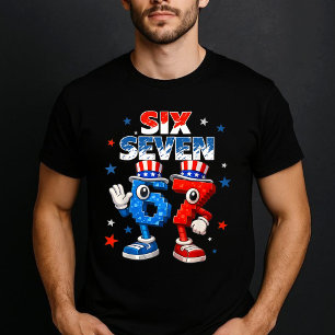 Six Seven 67 Roligt Patriotiskt Meme 4:e Juli T Shirt