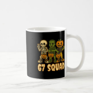 Six Seven 67 Squad Skeleton Pumpkin Halloween Boys Kaffemugg