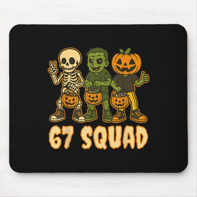 Six Seven 67 Squad Skeleton Pumpkin Halloween Boys Musmatta (Framsidan)