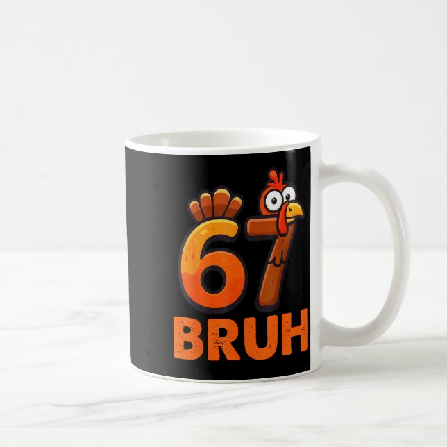 Six Seven 67 Thanksgiving Meme Rolig Tacksam Turk Kaffemugg (Höger)