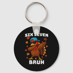 Six Seven 67 Thanksgiving Meme Rolig Tacksam Turk Nyckelring