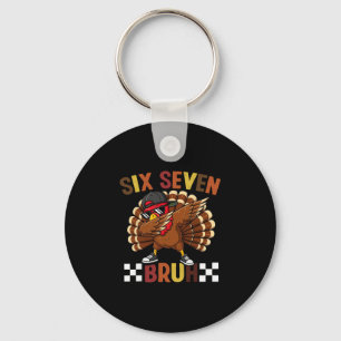 Six Seven 67 Thanksgiving Meme Rolig Tacksam Turk Nyckelring