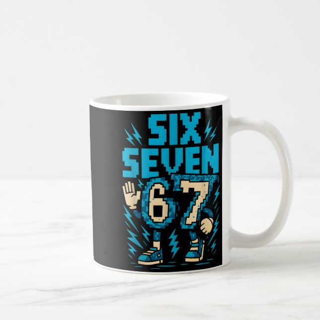 Six Seven 67 Xel Gamer Apparel Retro Block Style A Kaffemugg (Höger)
