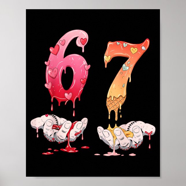 Six Seven 6 7 67 Funny Matching Valentines Day Cou Poster (Framsidan)