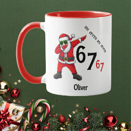 Six Seven 6 7 67 Meme Santa Dubbing Personalized Mugg