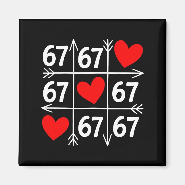 Six Seven 6 7 Funny 67 Valentines Day Heart Men Wo Magnet (Framsidan)