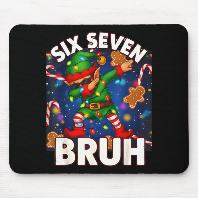 Six Seven 6 7 Funny Bruh Christmas Dabbing Elf Mat Musmatta (Framsidan)