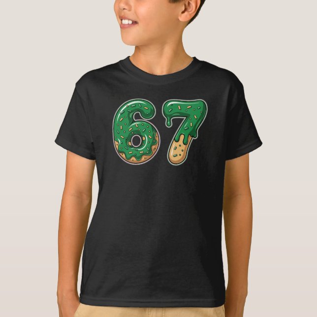 Six Seven 6 7 Funny Meme Donut St Patricks Day T Shirt (Framsida)