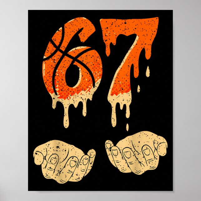 Six Seven 6 7 Gen Alpha Slang Basketball Ice Cream Poster (Framsidan)
