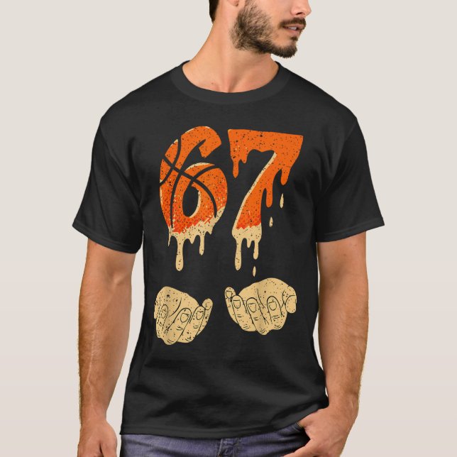 Six Seven 6 7 Gen Alpha Slang Basketball Ice Cream T Shirt (Framsida)