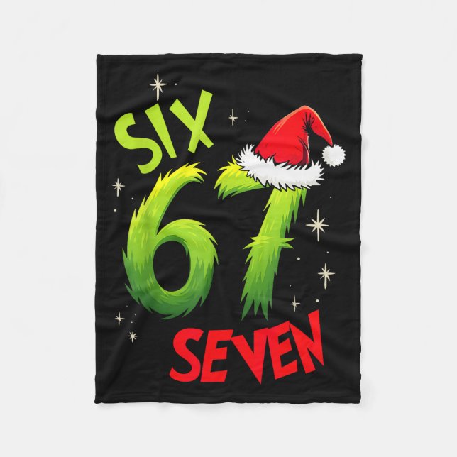 Six Seven 6 7 Gen Z Alpha Meme Slang God Jul Fleecefilt (Framsidan)