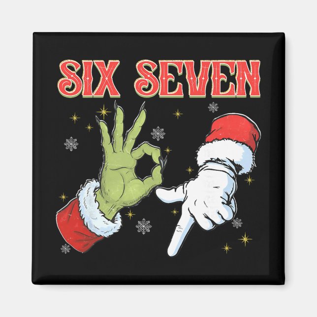 Six Seven 6 7 Gen Z Alpha Meme Slang God Jul Magnet (Framsidan)