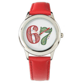 Six Seven 6 7 Green & Red Christmas Holiday Armbandsur
