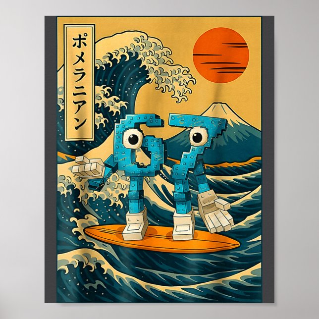 Six Seven 6-7 Japanese Great Wave Off Kanagawa 67  Poster (Framsidan)