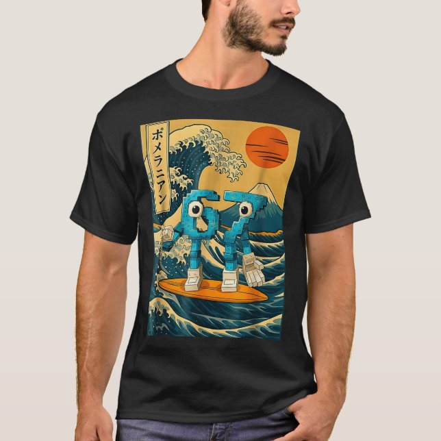 Six Seven 6-7 Japanese Great Wave Off Kanagawa 67  T Shirt (Framsida)