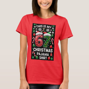 Six Seven 6 7 Julte T-Shirt Meme Högtidspresent