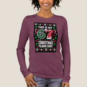 Six Seven 6 7 Julte T-Shirt Meme Pyjamaskjorta