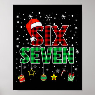 Six Seven 6 7 Meme 67 Julpyjamas Män Kvinnor  Poster