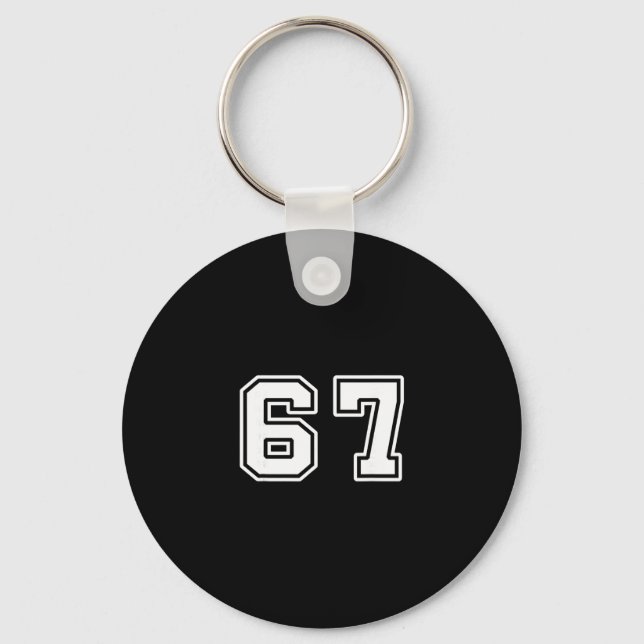 Six Seven 6 7 Meme 67 på svenska Nyckelring (Framsida)