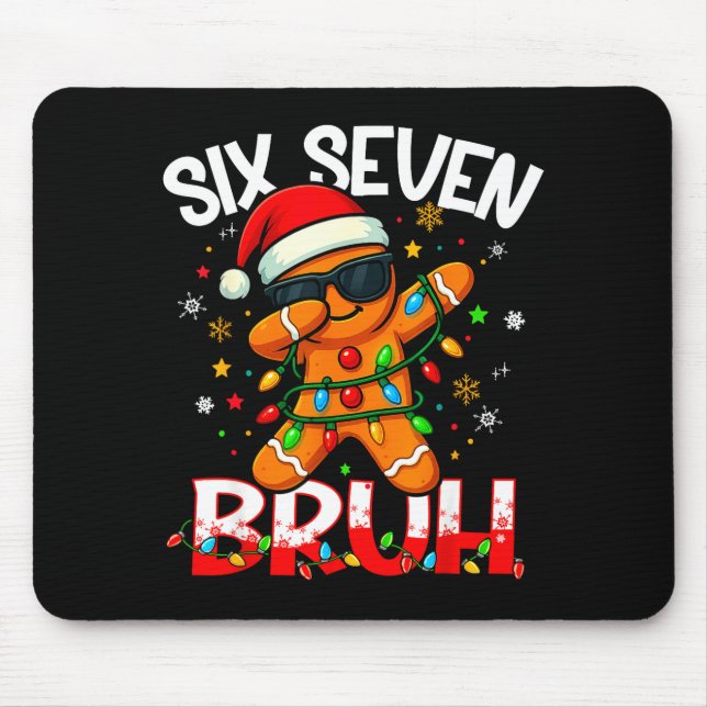 Six Seven 6 7 Meme Dabbing Gingerbread Man Christm Musmatta (Framsidan)