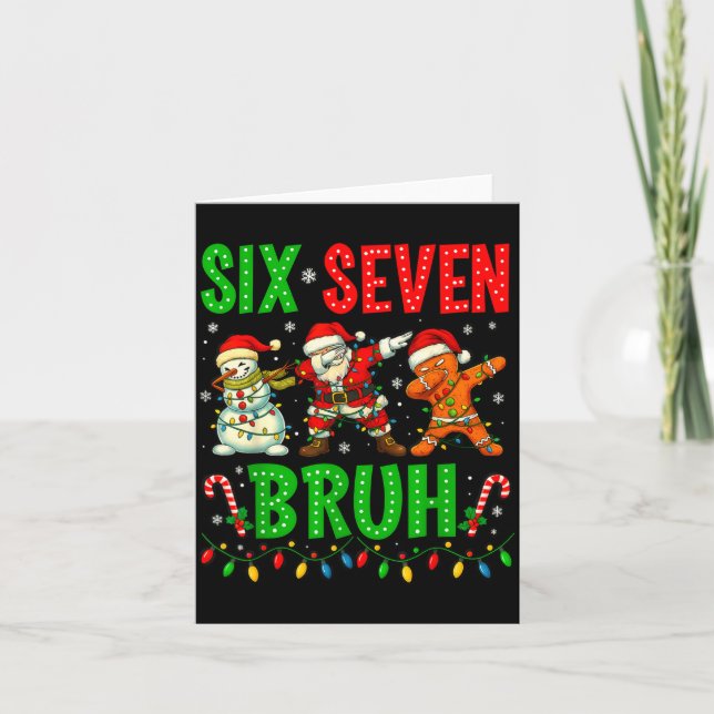 Six Seven 6 7 Meme Dabbing Santa Gingerbread Chris Kort (Framsida)