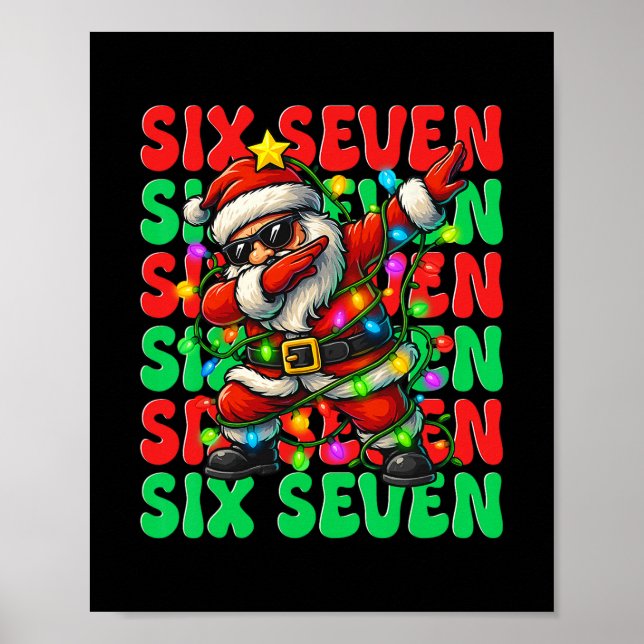 Six Seven 6 7 Meme Dabbing Tomte Jul 67 Paja Poster (Framsidan)