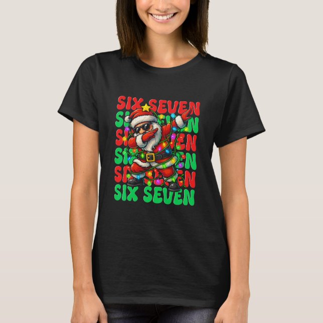 Six Seven 6 7 Meme Dabbing Tomte Jul 67 Pajama T Shirt (Framsida)