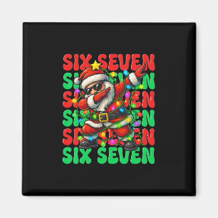 Six Seven 6 7 Meme Dabbing Tomte Jul 67 Pyjamas Magnet