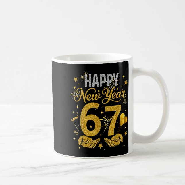 Six Seven 6 7 Meme Funny Happy New Year 67 Men Wom Kaffemugg (Höger)