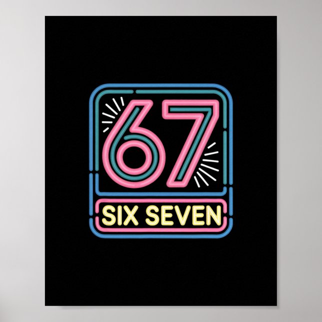 Six Seven 6 7 Meme Funny  Poster (Framsidan)
