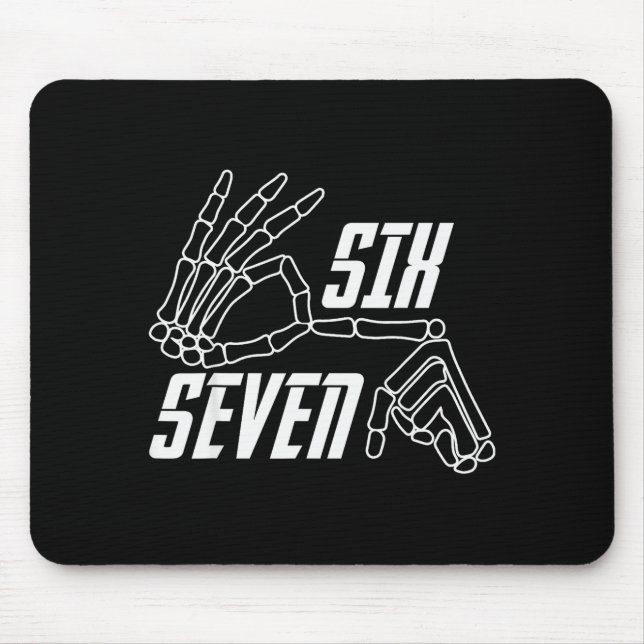 Six Seven 6 7 Meme Funny Skeleton Hands Sign Hallo Musmatta (Framsidan)