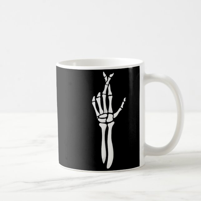 Six Seven 6 7 Meme Funny Skeleton Hands Sign Let's Kaffemugg (Höger)