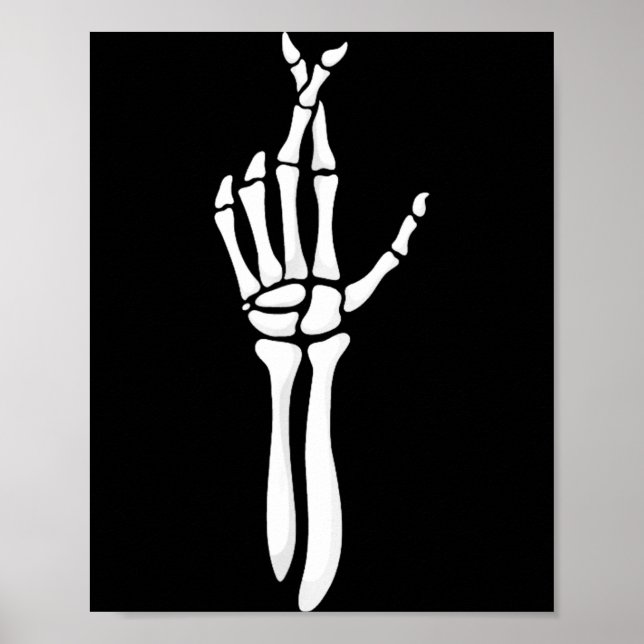 Six Seven 6 7 Meme Funny Skeleton Hands Sign Let's Poster (Framsidan)