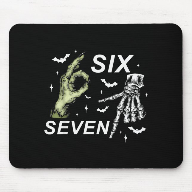 Six Seven 6 7 Meme Funny Witch Skeleton Hands Hall Musmatta (Framsidan)