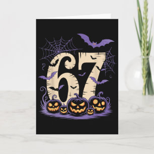 Six Seven 6 7 Meme Kuslig Halloween Kort