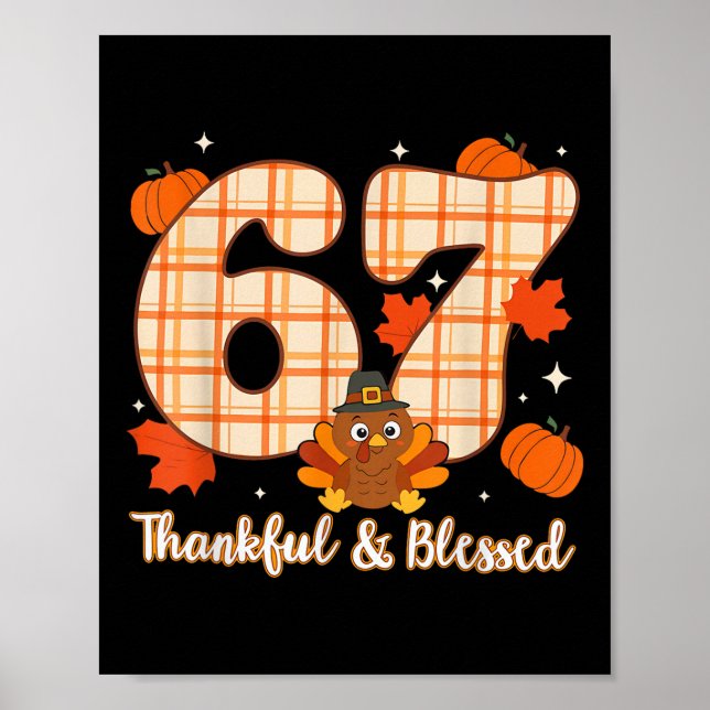 Six Seven 6 7 Meme Nummer 67 Turkiet Thanksgiving  Poster (Framsidan)