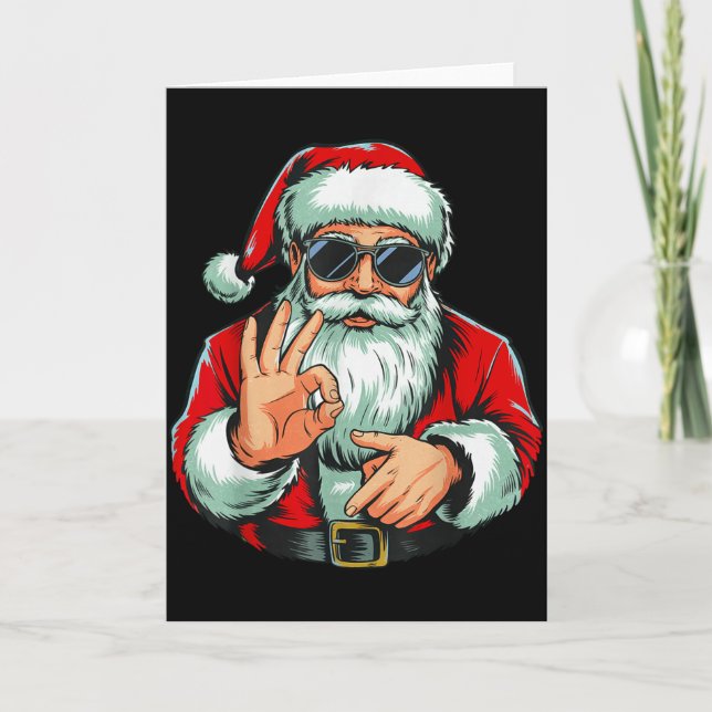 Six Seven 6 7 Meme Santa Christmas  Kort (Framsida)